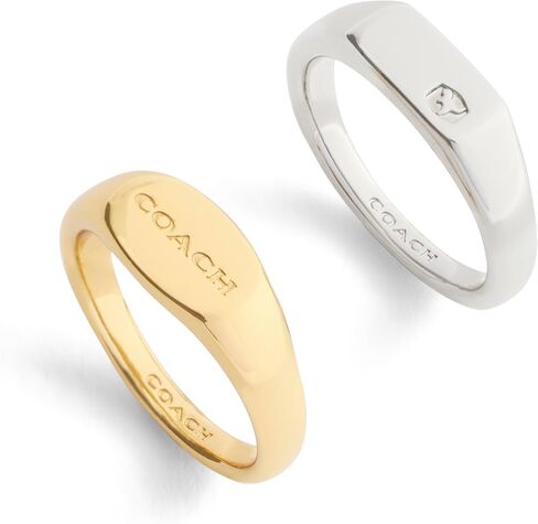 COACH Jewelry Women's Signature Signet Duo Ring Set in Saudi Arabia
