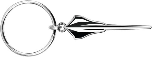 iPick Image for Chevrolet Corvette C8 Stingray Logo Shape 3D Die-Cut Metal Key Chain Key-Charm, Official Licensed in Saudi Arabia