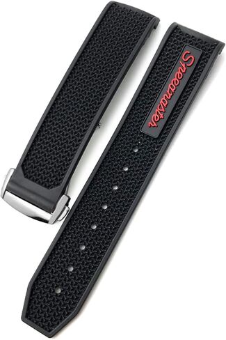 CZKE for Omega Speedmaster Watch Strap Stainless Steel Deployment Buckle 20mm 21mm 22mm Rubber Silicone Watchband (Color : Black Black Black, Size : 20mm) in Kuwait