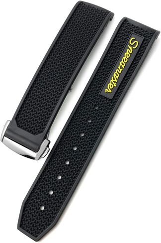 CZKE for Omega Speedmaster Watch Strap Stainless Steel Deployment Buckle 20mm 21mm 22mm Rubber Silicone Watchband (Color : Black Black Black, Size : 20mm) in Kuwait