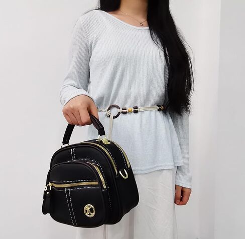 Vintage Leather Saddle Bag Purse for Women Small Tote Bag with Compartments Trendy Crossbody Purses for Women 2025 in Kuwait