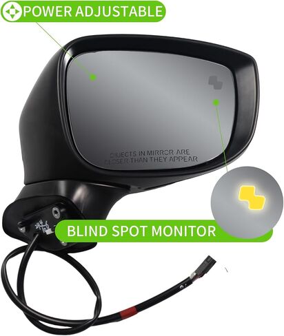 Side Mirror for MAZDA CX-5 2017-2022 Car Door Mirror Fits for MAZDA CX-5 2017-2022 Right Passenger Side | Power |Lamp|BSM |MA1321198| BLACK (RH)-6 Wires in Saudi Arabia