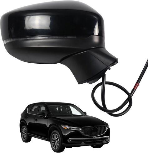 Side Mirror for MAZDA CX-5 2017-2022 Car Door Mirror Fits for MAZDA CX-5 2017-2022 Right Passenger Side | Power |Lamp|BSM |MA1321198| BLACK (RH)-6 Wires in Saudi Arabia
