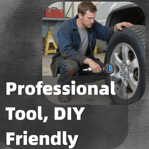 مقياس نفخ الإطارات الرقمي - 250 رطل لكل بوصة مربعة، خرطوم مضفر من الفولاذ المقاوم للصدأ، ظرف دوار للقفل، وصلة سريعة، دقة 0.1 للسيارة والشاحنات وسيارات الدفع الرباعي والمركبات الترفيهية والدراجة - أداة هوائية شديدة التحمل in Kuwait