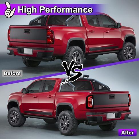 مصابيح LED للطرق الوعرة من Nixon متتابعة لسيارة Chevy Colorado 2015 2016 2017 2018 2019 2020 2021 2022 استبدال مجموعة المصابيح الخلفية تصميم LED كامل مع إشارة انعطاف تسلسلية، عدسات دخان in Kuwait