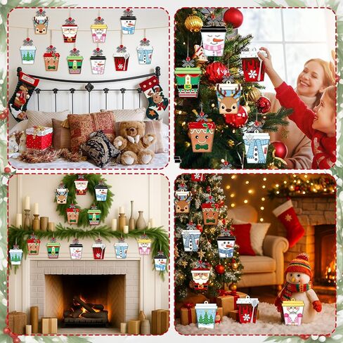 20 Pcs Christmas Card Money Gift Holder Ornaments Wooden Christmas Tree Nutcracker Cocoa Gingerbread Snowman Santa Claus Money Gift Card Sleeves Xmas Hanging Decoration for Winter Holiday in Saudi Arabia