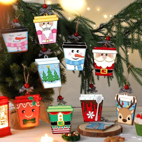 20 Pcs Christmas Card Money Gift Holder Ornaments Wooden Christmas Tree Nutcracker Cocoa Gingerbread Snowman Santa Claus Money Gift Card Sleeves Xmas Hanging Decoration for Winter Holiday in Saudi Arabia