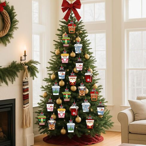20 Pcs Christmas Card Money Gift Holder Ornaments Wooden Christmas Tree Nutcracker Cocoa Gingerbread Snowman Santa Claus Money Gift Card Sleeves Xmas Hanging Decoration for Winter Holiday in Saudi Arabia