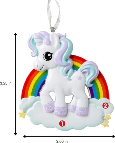 2025 Unicorn Christmas Ornament - Sparkle Unicorn - Personalized & Customizable Holiday Keepsake – Cute Pink Rainbow Xmas Tree Decoration – Unique Ornament Gift for Girls & Kids in Saudi Arabia