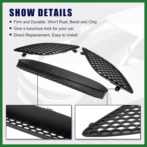 Motoforti Front Hood Bezel Vent Trim Hood Scoop Grille Kit for Dodge Charger 2015-2020 Replacement for 68202462AD 68202581AC 68202580A Long-lasting in Saudi Arabia