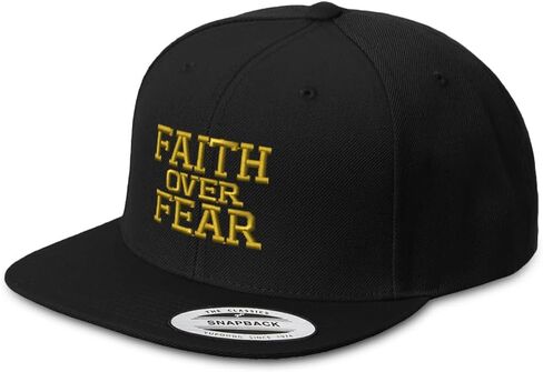 قبعة Snapback للرجال قبعات مسطحة الحافة الإيمان فوق الخوف يسوع الله الإيمان المسيحي قبعة بيل مسطحة مطرزة in Kuwait