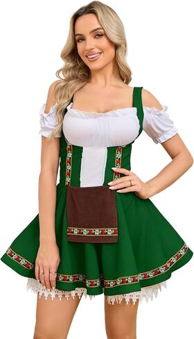 فستان Oktoberfest التنكري للنساء، فستان Dirndl للزي البافاري الألماني التقليدي، مهرجان الهالوين in Kuwait