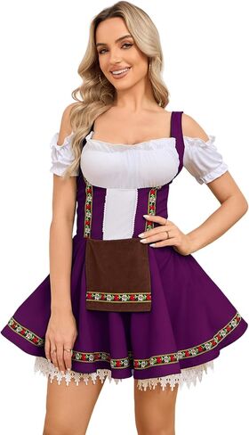 فستان Oktoberfest التنكري للنساء، فستان Dirndl للزي البافاري الألماني التقليدي، مهرجان الهالوين in Kuwait