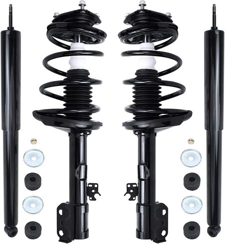 Detroit Axle - AWD Front 18pc Suspension Kit for 2001-2005 Toyota RAV4, Struts w/Coil Spring Control Arms Tie Rods Boots Ball Joints Rear Shock Absorbers Sway Bars 2002 2003 2004 Replacement in Saudi Arabia