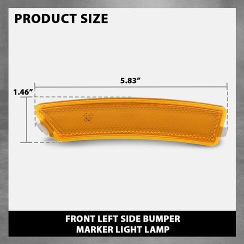 G-PLUS Front Left Bumper Reflector Side Marker Light Lamp, Compatible with Lincoln MKZ 2013-2016, Driver Side, DP5Z13A565F, FO1084100C in Saudi Arabia