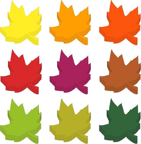 Geyee 108 Pcs Leaf Cutouts Paper Fall Maple Leaves Cut Outs Watercolor Classroom Bulletin Board Decorations Autumn Die Cut for Teachers Kids DIY Craft in Saudi Arabia