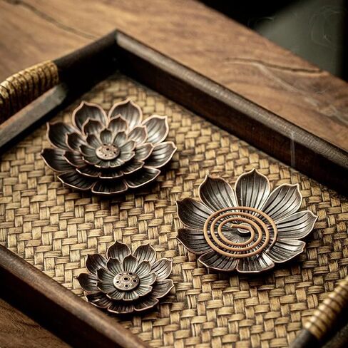 Incense Burner, Incense Holder for Sticks, Brass Lotus Incense Stick Holder and Detachable Ash Catcher in Saudi Arabia