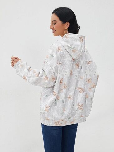 Camo Hoodie Women Mens Oversized Fleece Maple Leaf Hooded Sweatshirts Pullover Casual Camouflage Hoodies with Pockets in Saudi Arabia