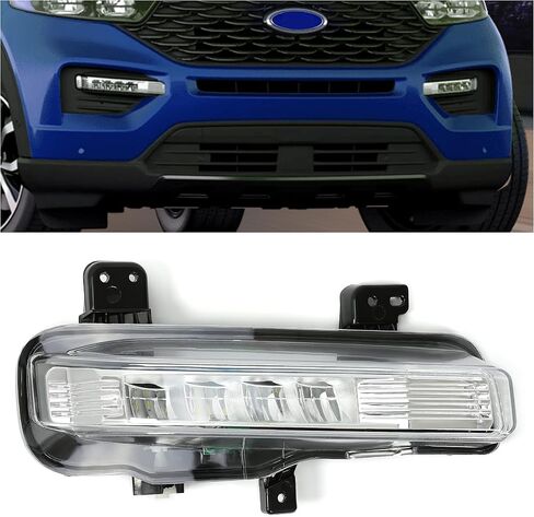 HECASA LED Fog Light Compatible With 2020-2023 Ford Explorer Driving Fog Lamp W/O Cover Bracket Replacement for LB5Z15201A FO2592254 LB5B-15A255-AC Clear Lens White Light Driver Side in Saudi Arabia