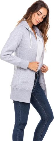Skylinewears Women Casual Zip Up Hoodies Fleece Tunic Sweatshirt Long Hoodie Jacket With Pockets in Saudi Arabia