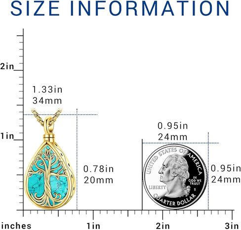 Eusense Cremation Jewelry for Ashes Urn Necklace to Put Ashes In 925 Sterling Silver Memorial Pendant Tree of Life Urn Necklaces for Ashes Necklace for Women Men in Kuwait