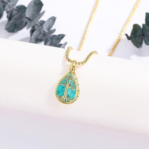 Eusense Cremation Jewelry for Ashes Urn Necklace to Put Ashes In 925 Sterling Silver Memorial Pendant Tree of Life Urn Necklaces for Ashes Necklace for Women Men in Kuwait