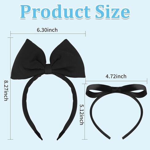 سيماتو 2 قطعة من إكسسوارات الشعر ذات القوس الأسود للحفلات والحفلات التنكرية لأعياد الميلاد والهالوين للنساء والفتيات in Kuwait