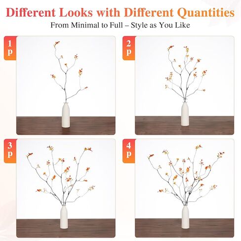 AENTGIU فو الخضرة ينبع فروع للمزهريات، 4 قطع فروع اللبخ واقعية ينبع الأوكالبتوس وهمية، والنباتات وهمية على غرار غصين لحشو المزهرية، والقطع المركزية، وديكور المنزل in Kuwait