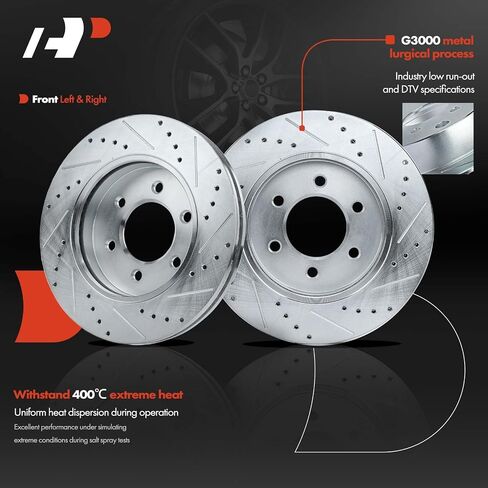A-Premium 12.99 inch (330mm) Front Drilled and Slotted Disc Brake Rotors + Ceramic Pads Kit Compatible with Select Ford and Lincoln Models - For F150 2004-2008, Mark LT 2006-2008, 4WD, 6-PC Set in Saudi Arabia