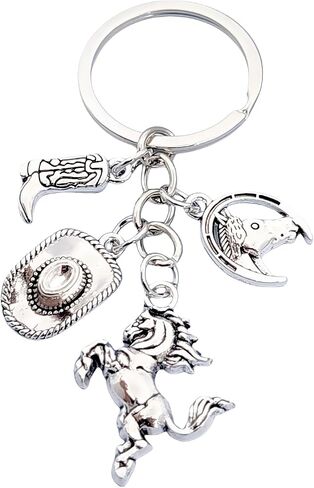 Western Cowboy Boot Hat Keychain for Women Men,Cowboys Gun Horse Charm Keychains Key Ring Accessories in Saudi Arabia