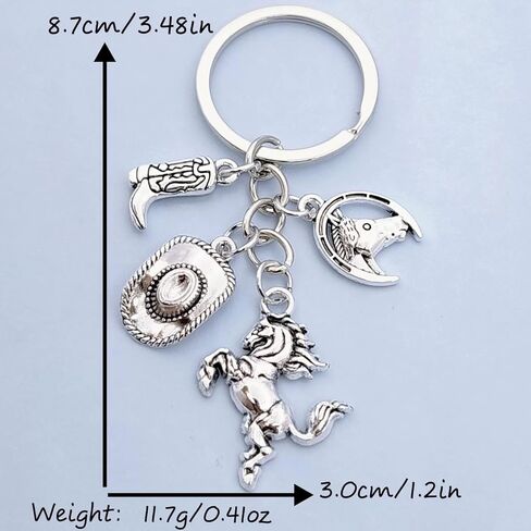 Western Cowboy Boot Hat Keychain for Women Men,Cowboys Gun Horse Charm Keychains Key Ring Accessories in Saudi Arabia