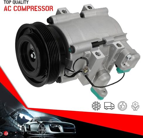 Cciyu ضاغط مكيف الهواء للسيارة 2005 2006 2007 2008-2009 لشركة Hyundai Tucson 2.7L، ضاغط تكييف الهواء مع قابض 6 أخاديد 97701-2E100 in Saudi Arabia