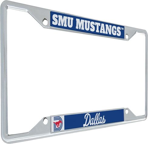 إطار لوحة ترخيص جامعة Desert Cactus Southern Methodist University SMU Mustangs حامل بطاقات معدني للسيارة الأمامي أو الخلفي مرخص رسميًا (ثلاثي D) in Saudi Arabia