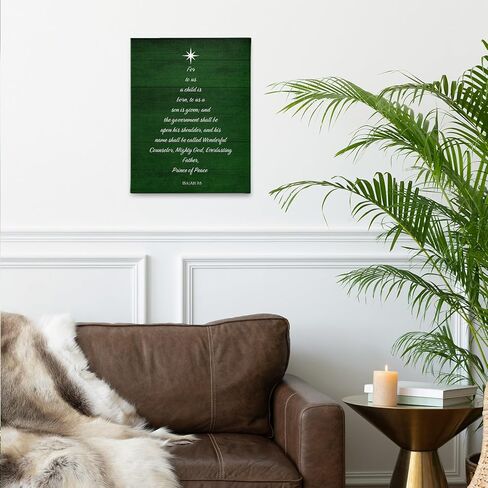 PHAMTE Vintage Christian Christmas Jingle Brass Bells Isaiah 9:6 Wall Art Decor Canvas,Farmhouse Rustic Bible Verse Pictures Wall Decor Art for Living Room Home,Religious Artwork for Walls 11x14 inch in Kuwait