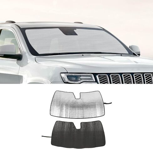 Jimen Compatible with Jeep Grand Cherokee 2011-2020, Windshield Sun Shade Window Visor Sunscreen in Saudi Arabia