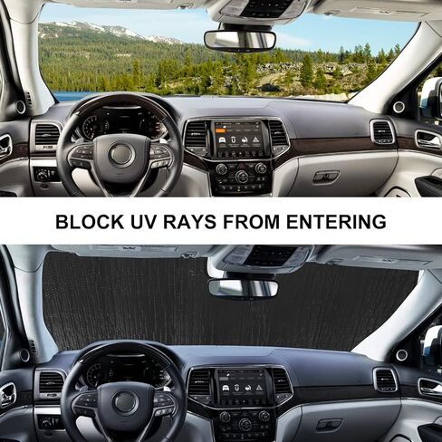 Jimen Compatible with Jeep Grand Cherokee 2011-2020, Windshield Sun Shade Window Visor Sunscreen in Saudi Arabia