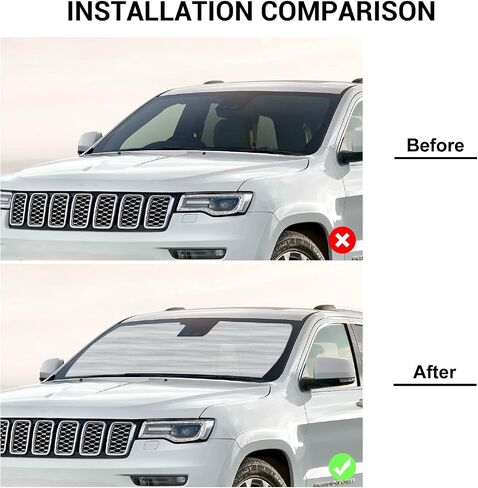 Jimen Compatible with Jeep Grand Cherokee 2011-2020, Windshield Sun Shade Window Visor Sunscreen in Saudi Arabia