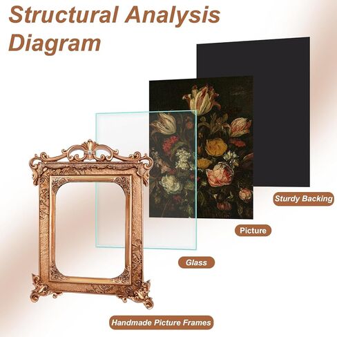 إطار صورة ذهبي فيكتوري مقاس 5 × 7، تصميم مزخرف عتيق على الطراز الباروكي، واجهة زجاجية، شاشة عرض للطاولة والحائط، اتجاه أفقي in Kuwait