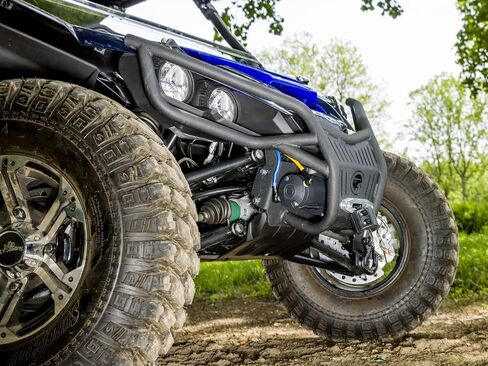 SuperATV Winch Ready Front Bumper for 2016+ Yamaha YXZ, Heavy Duty Steel Tubing, Built-In Mounting Bracket for SuperATV's 3500lb. Winch, Bolt-On Mounting, Full Front Coverage, See Fitment, USA Made in Saudi Arabia