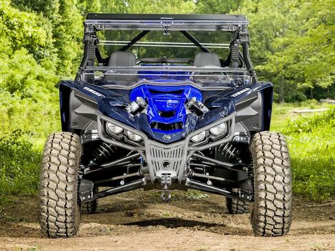 SuperATV Winch Ready Front Bumper for 2016+ Yamaha YXZ, Heavy Duty Steel Tubing, Built-In Mounting Bracket for SuperATV's 3500lb. Winch, Bolt-On Mounting, Full Front Coverage, See Fitment, USA Made in Saudi Arabia