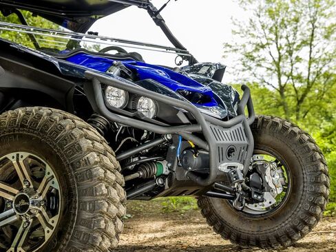 SuperATV Winch Ready Front Bumper for 2016+ Yamaha YXZ, Heavy Duty Steel Tubing, Built-In Mounting Bracket for SuperATV's 3500lb. Winch, Bolt-On Mounting, Full Front Coverage, See Fitment, USA Made in Saudi Arabia