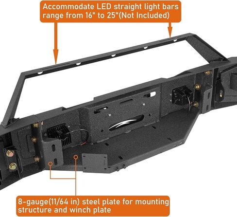 Hooke Road F150 Front Bumper for 1992-1996 Ford F150 F250 F350 & Ford Bronco, Heavy Duty Steel Bumper with Winch Plate, Bull Bar Guard, D-ring Mounts in Saudi Arabia