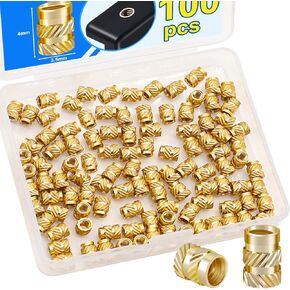 100 قطعة M3 إدراجات مترابطة للبلاستيك، M3x5.7x4.6mm صواميل مخرشة مترية نحاسية، إدراج مجموعة الحرارة M3 لمكونات الطباعة ثلاثية الأبعاد H-069-100PCS in Kuwait