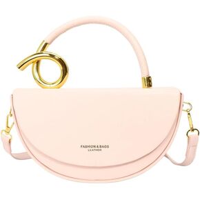 Semi-circular Saddle Purses for Women Elegant PU Leather Tote Shoulder Bag Chic Crossbody Handbag in Saudi Arabia