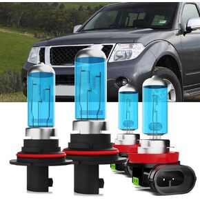Upgraded Halogen Headlight Bulbs Fit For Nissan Pathfinder 2017-2020,H11/H8/H9 High Beam H11/H8/H9 Low Beam High Performance Headlights,6000K White,Plug n Play,4-Pack in Kuwait