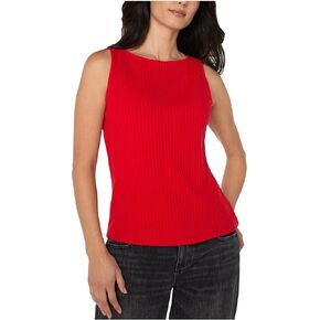Women's Sleeveless Boat Neck Rib Knit Top in Kuwait