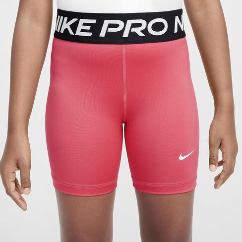 Nike Pro Big Kids' (Girls') Dri-FIT 5" Shorts (Aster Pink/White, FB1081-629) Size X-Small in Saudi Arabia