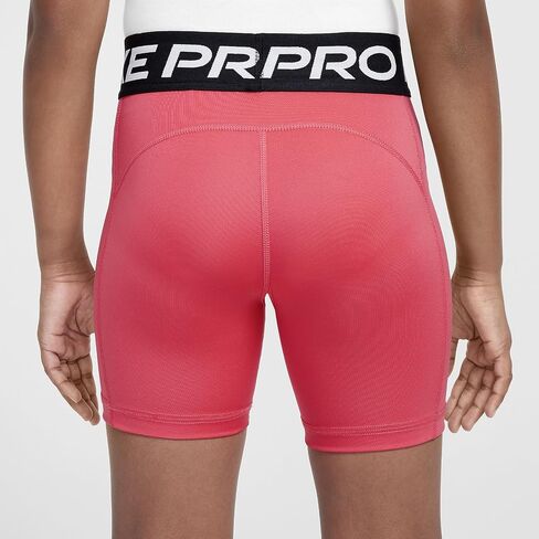 Nike Pro Big Kids' (Girls') Dri-FIT 5" Shorts (Aster Pink/White, FB1081-629) Size X-Small in Saudi Arabia