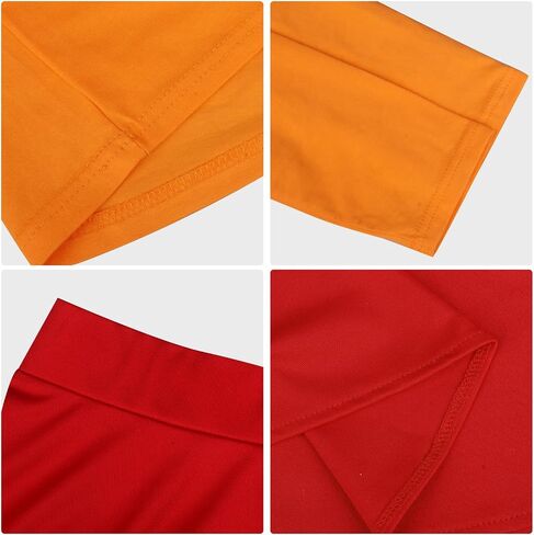 LINKOM Women's Velma Costume Orange Turtleneck Top Red Skirt Bob Wig Glasses Magnifying Glass and Socks Halloween Suit in Saudi Arabia