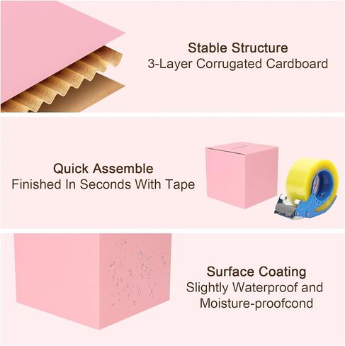 6x6x6 Shipping Boxes for Packaging Small Business, 30 Pack Black Corrugated Cardboard Boxes for Shipping Packing in Saudi Arabia